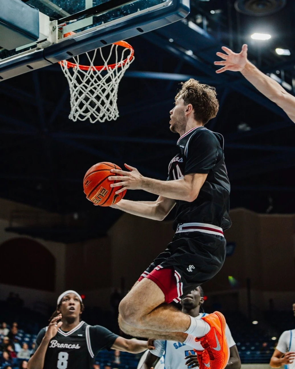 Jake driving for a layup