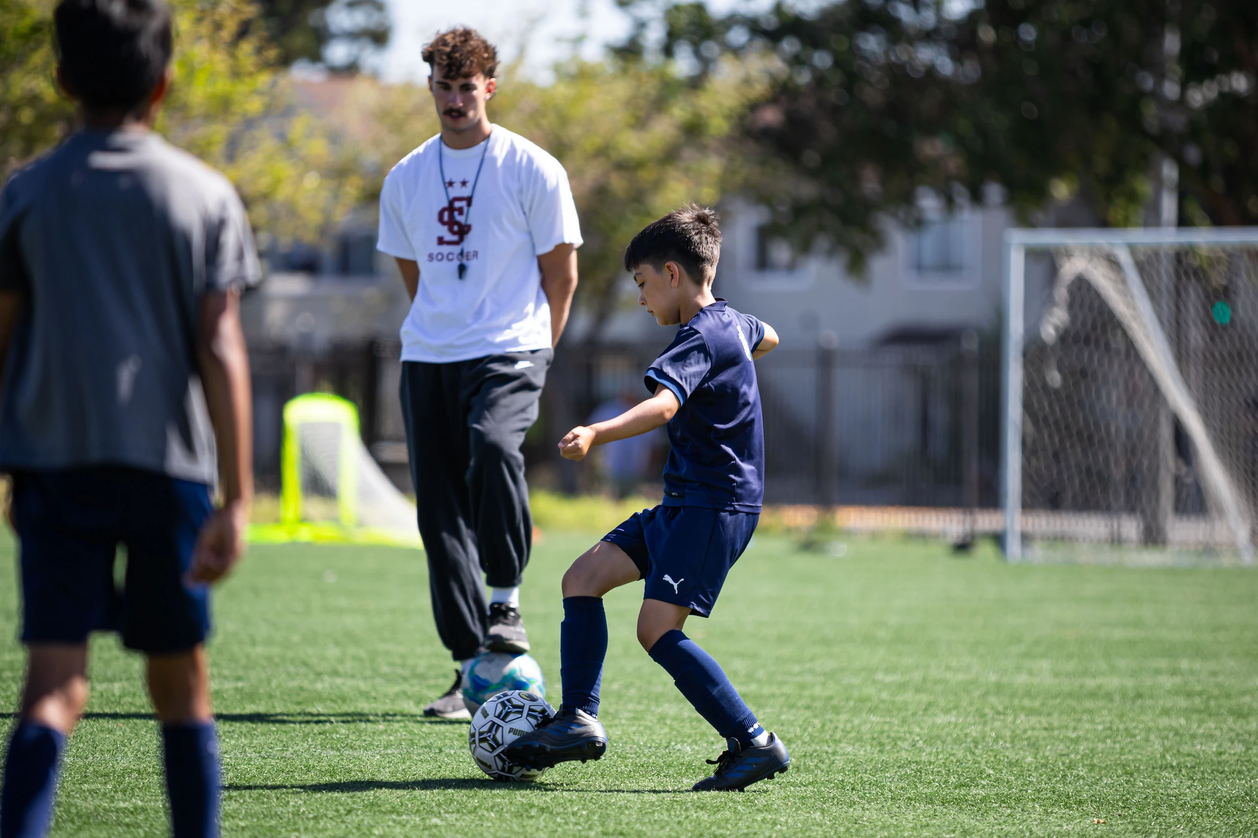 Santa Clara University men's soccer player attacking